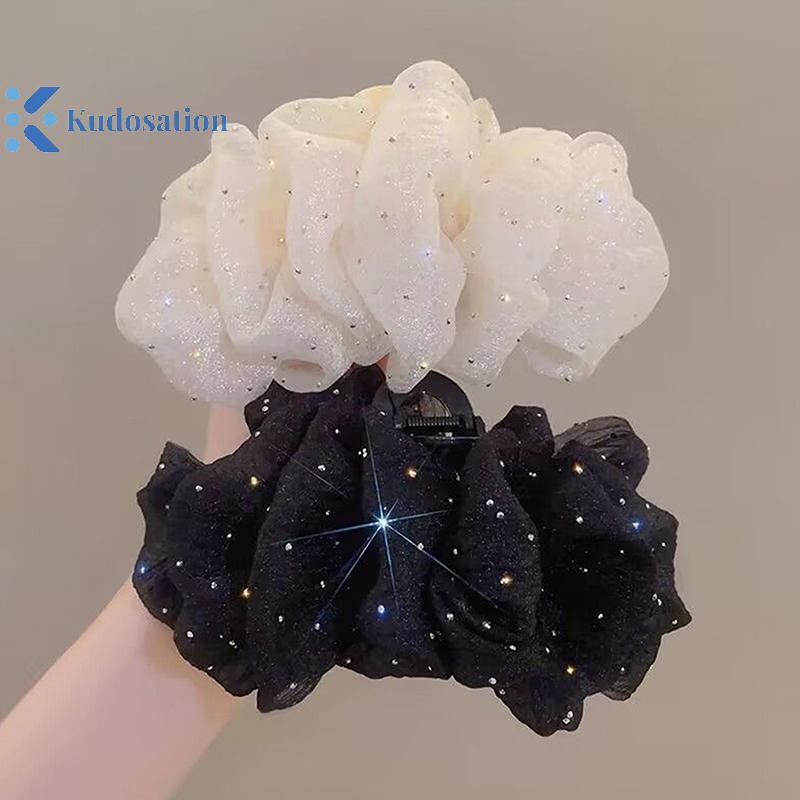 Kudosation Thanh Lịch Nơ Kẹp Tóc Nữ Tính Khí Lưới Thanh Lịch Thời Trang Phụ Kiện Tóc Cô Gái Tạo Kiểu Kẹp Tóc Mũ Đội Đầu