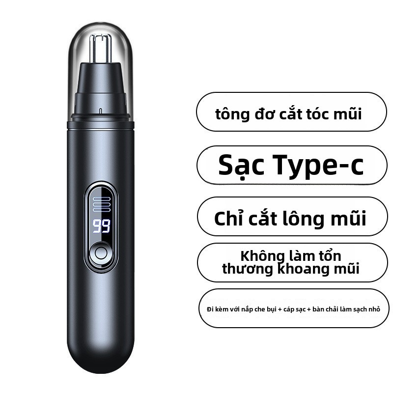 Máy tỉa lông mũi điện cầm tay cho nam và nữ, máy cạo lông mũi sử dụng tại nhà, kéo tẩy lông mũi Type-C