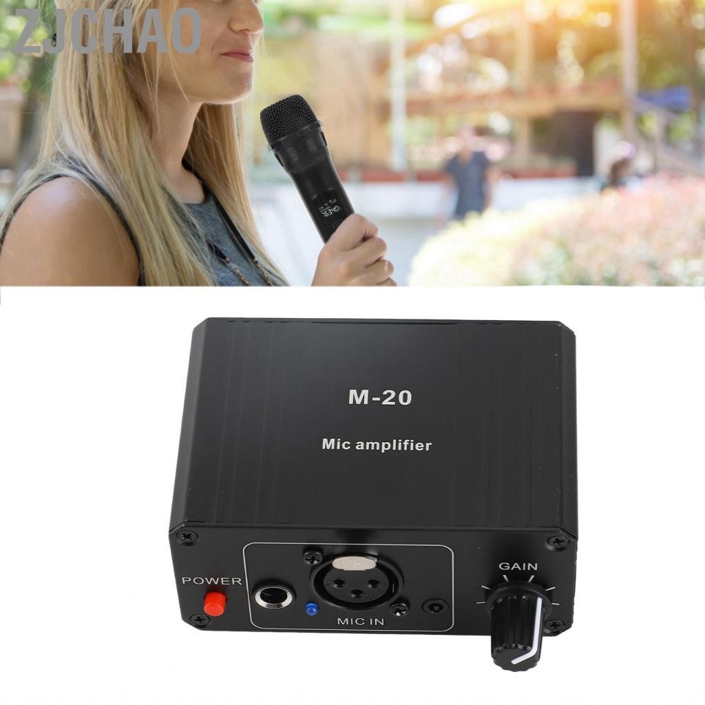 Zjchao Micro Preamp Mic Gain Booster 48V Power XLR đầu ra cho động và thiết bị ngưng tụ
