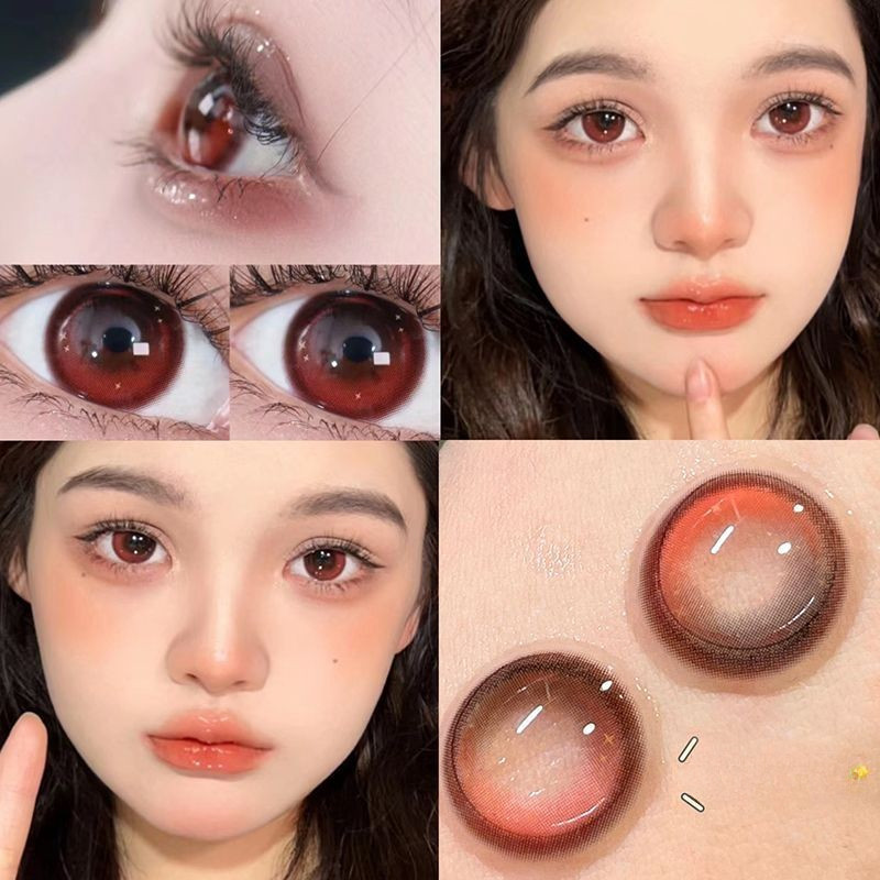 [Tặng hộp + 2 chiếc] 0.00~-6.00 Kính áp tròng màu Hàn Quốc Kính áp tròng cận thị thời trang 14.0mm/14.2mm/14.5mm Có thể sử dụng trong 1 năm 06