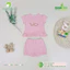 AMI0388 - Bộ Cộc Tay Smile Anminaza Vải Petit Sợi Tre Co Dãn Thoáng Mát Dành Cho Bé Gái