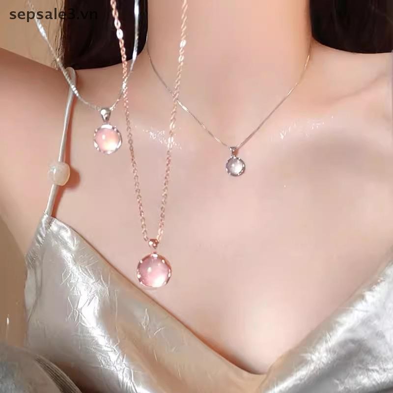 # Sepsale # Vòng cổ Opal tròn đơn giản thanh lịch dành cho nữ Thời trang bé gái Dây chuyền xương đòn ngọt ngào Vòng cổ cảm giác cao cấp Trang sức Quà tặng sinh nhật.