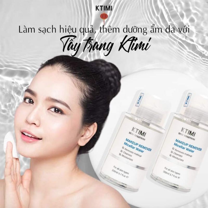 Nước tẩy trang dịu nhẹ cho mọi loại da KTIMI Makeup Remover Micellar Water