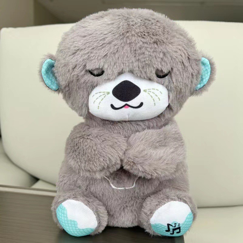Gấu Bông Ru Ngủ Nhịp Thở Hình Rái Cá Có Đèn, Nhạc Ru Ngủ,Động Tác Hít Thở Tạo Cảm Giác Cho Bé Ngủ Nhanh Và Ngủ Ngon
