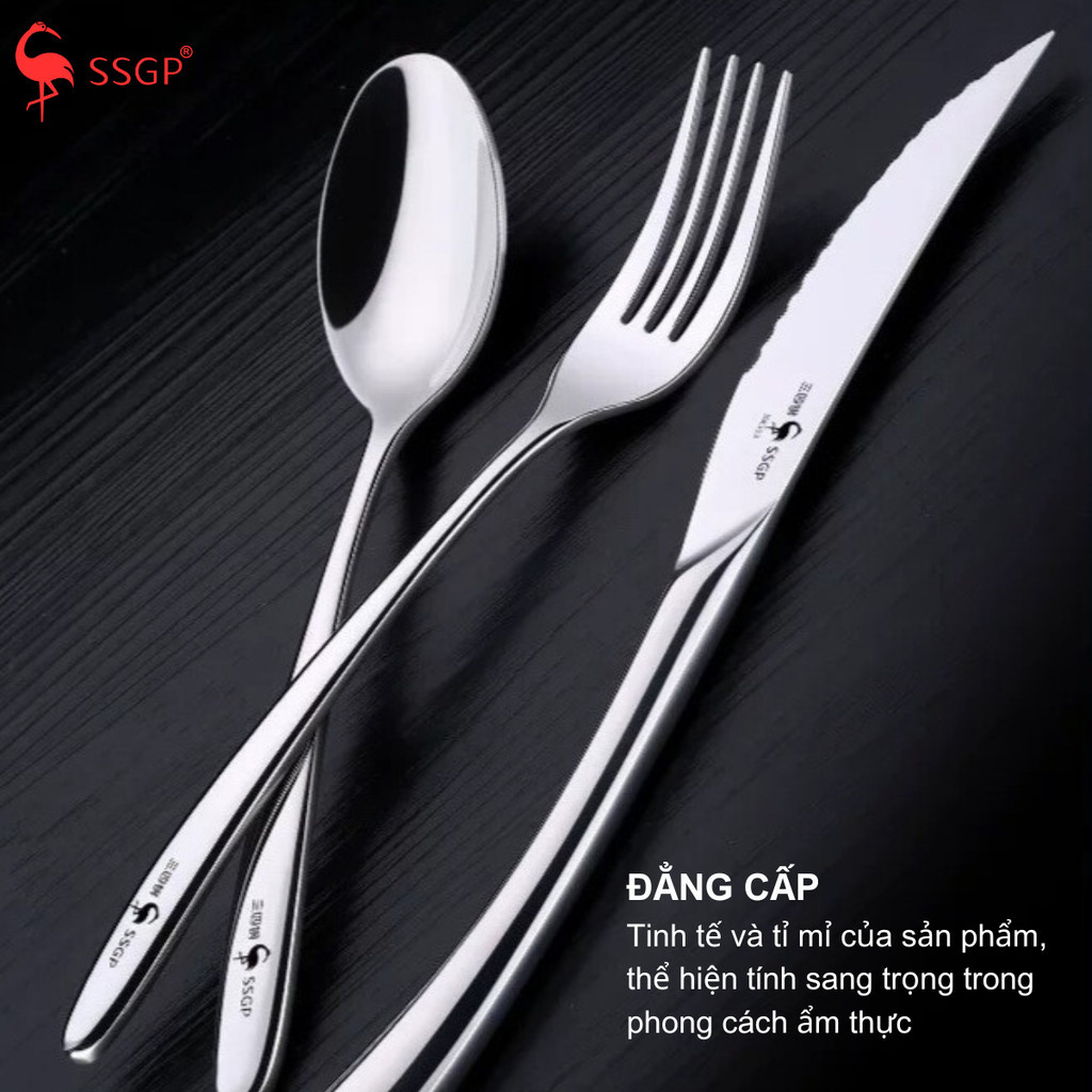 Combo dao muỗng nĩa ăn beefsteak Berlin inox 316 SSGP của , thìa ăn, muỗng ăn, bộ muỗng, nỉa