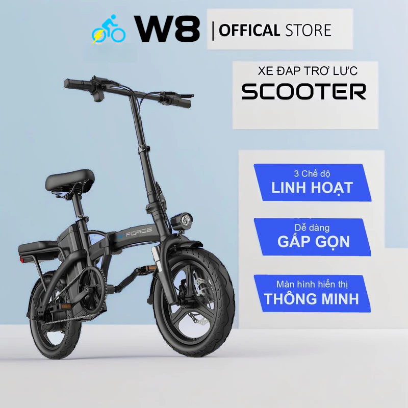 Xe đạp trợ lực điện S-PORT W8 - phiên bản Lite , di chuyển  chế độ trợ lực - Bảo hành 12 tháng phương  xe xedap