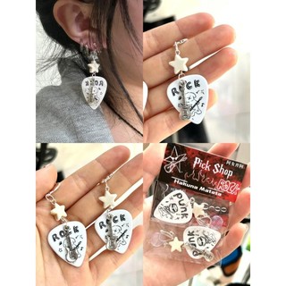 Puppy Bass Pick Bông Tai Guitar Punk Cô Gái Nóng Bông Tai Đá Độc Đá