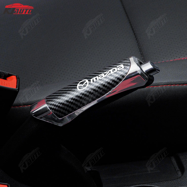 Vỏ phanh tay ô tô Mazda Sợi Carbon Bảo vệ phanh trang trí Phụ kiện phanh thể thao cho Mazda Cx 5 3 2 Cx 8 Cx 3 Cx 30 6 Bt 50 Mx 5 5 Rx8