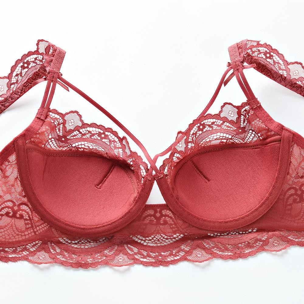 Ren Desire nguyên chất với vòng thép Đồ lót đẩy lên chéo áo ngực cốc mỏng