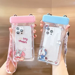 Túi đựng điện thoại chống nước Doremon dễ thương Màn hình cảm ứng chống mưa Túi đựng điện thoại di động dưới nước