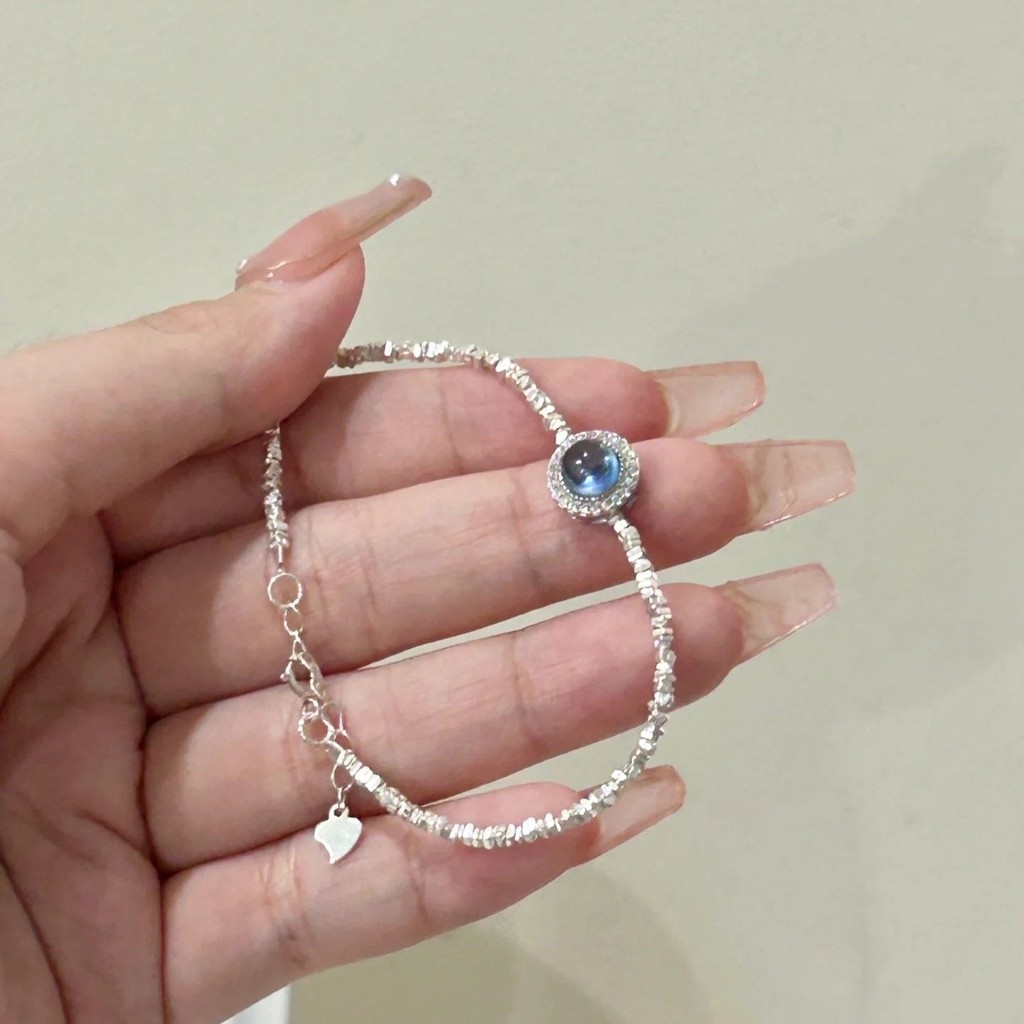 ☀Vòng tay Aquamarine bạc S925 cho phụ nữ, phong cách Ins, sang trọng nhẹ nhàng, thiết kế độc đáo, vòng tay tinh xảo cao cấp, quà tặng bạn bè, trang sức GPNH