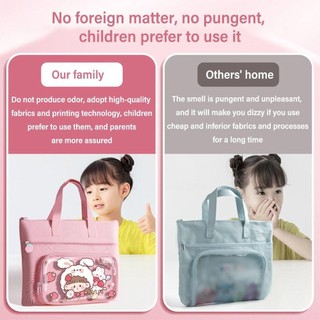 Túi đi học FILL, Túi hướng dẫn dung lượng lớn 3 lớp, Túi lưu trữ nghệ thuật bằng vải Canvas hoạt hình Văn phòng trường học