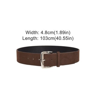Thắt lưng rộng da lộn METALWRK, Thắt lưng rộng 4,8cm kiểu Mailaard có khóa chốt, Thời trang nữ Thiết kế sang trọng Đa năng Hợp thời trang Dây đeo thắt lưng kinh doanh Quà tặng
