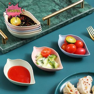 Pnpia 1 Nhà Bếp Gia Đình Rơm Lúa Mì Gia Vị Đĩa Sáng Tạo Nhựa Hình Lá Dưa Hấu Đĩa Nhỏ Bộ Đồ Ăn Nhúng Món Ăn Nhẹ Boutique