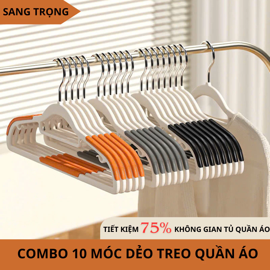 [ 10 MÓC ] Móc treo quần áo chống trượt xoay 360 đa năng chất liệu nhựa cao cấp bền bỉ chịu được nặng Babylove.store