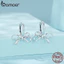 Bamoer 925 Sterling Sliver Vòng Bông Tai Thiết Kế Nơ Dễ Thương Hàng Ngày Ocassion Trang Sức Quà Tặng Cho Nữ Bé Gái Học Sinh