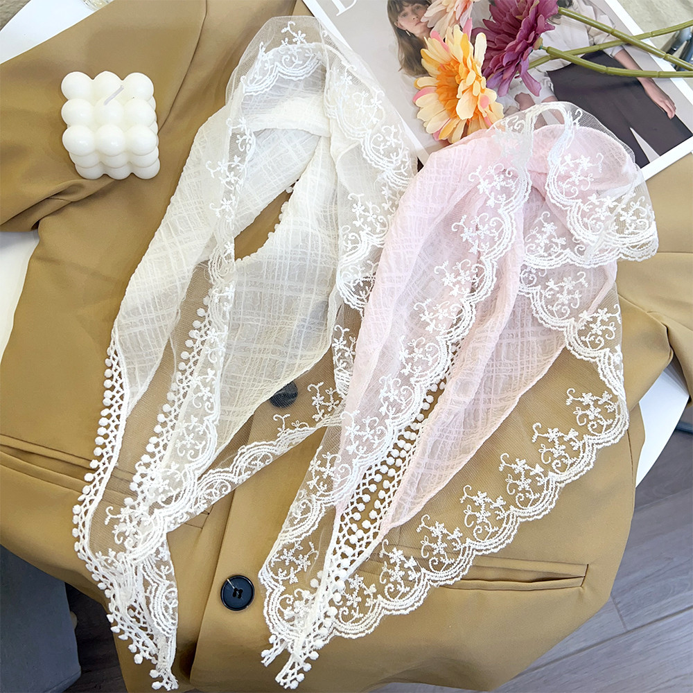 Khăn quàng tóc tam giác ren kiểu Pháp - Lolita - phong cách nông thôn - Phụ kiện tóc
