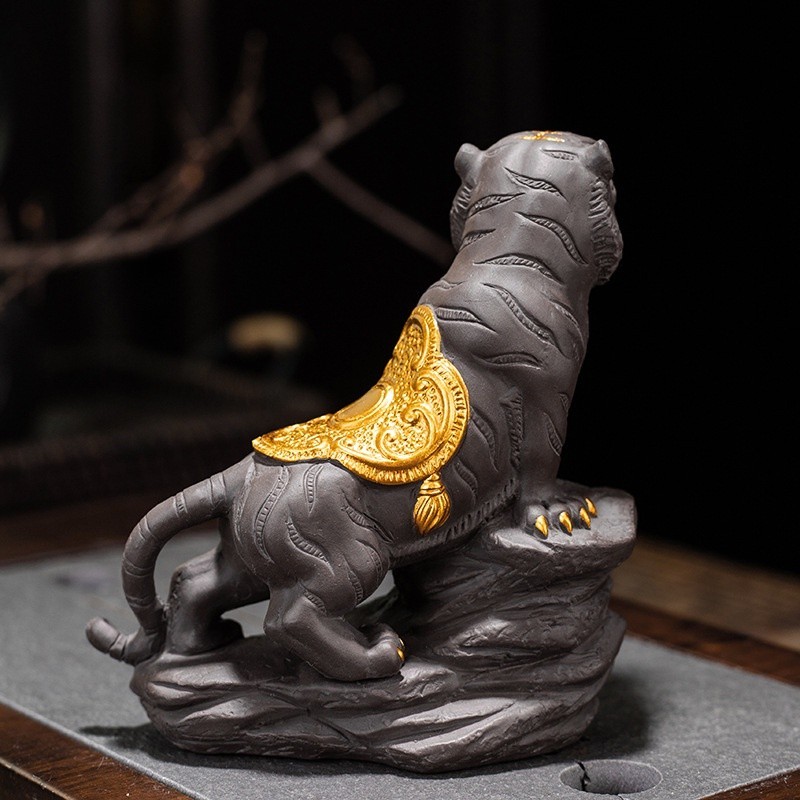 Tượng Mãnh Hổ Khiếu Sơn Lâm (Tượng Trang Trí, Đồ Chơi Bàn Trà)