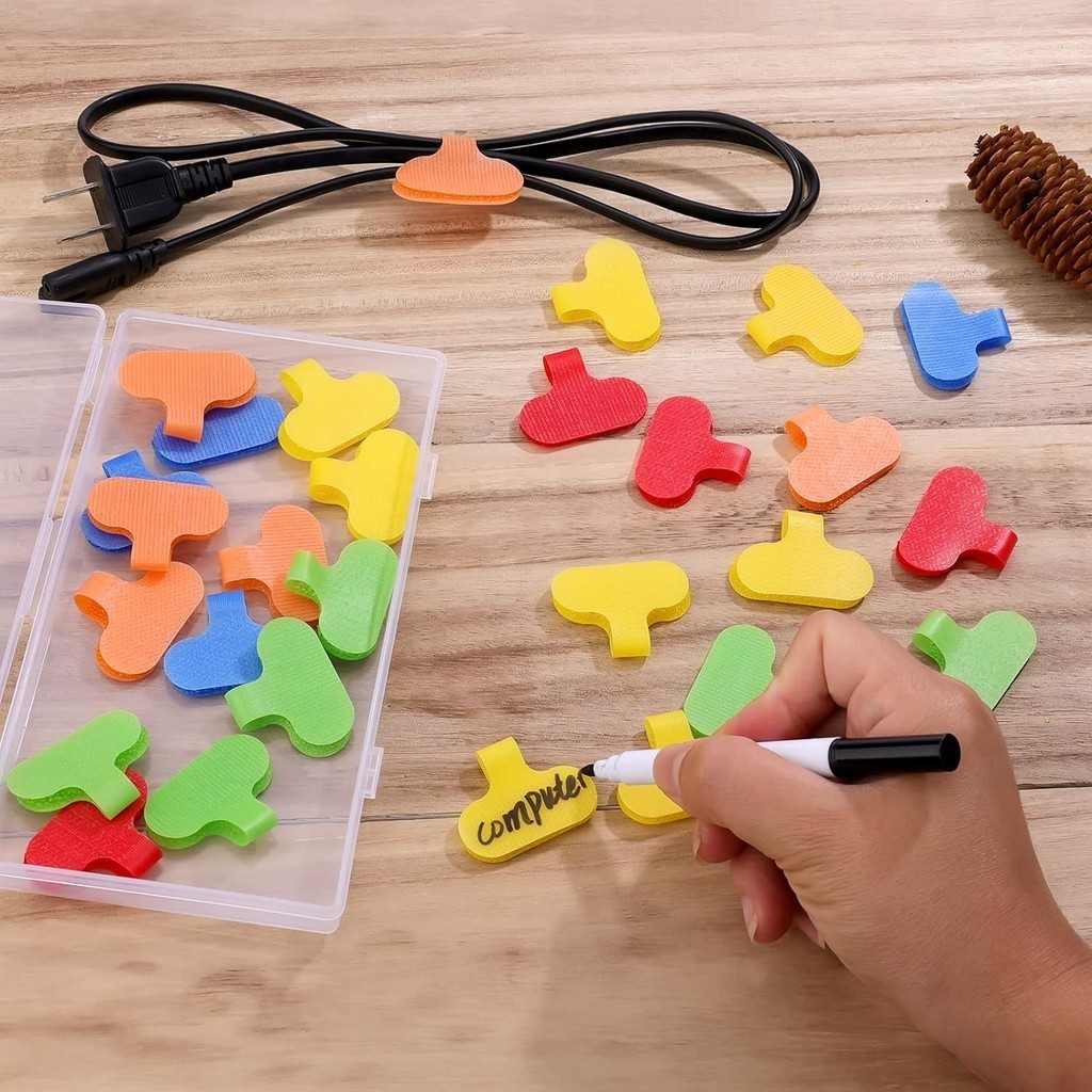 10 Thẻ Cáp Tự Khóa - Có Thể Ghi, Có Thể Tái Sử Dụng, Nylon, Hình Bầu Dục - Nhãn Dây Nhiều Màu - Quản Lý Cáp Máy Tính - Công Cụ Đánh Dấu Dây - Kẹp Tổ Chức Dây Văn Phòng Tại Nhà