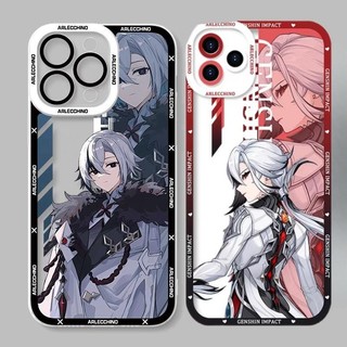 Genshin Impact Arlecchino The Knave Ốp Lưng Cho Iphone 11 12 13 14 15 Pro Max 6 6S 7 8 Plus 7Plus 12 Mini XS Max XR SE 2022 Vỏ Mềm Trong Suốt TPU Vuông Bảo Vệ Toàn Diện