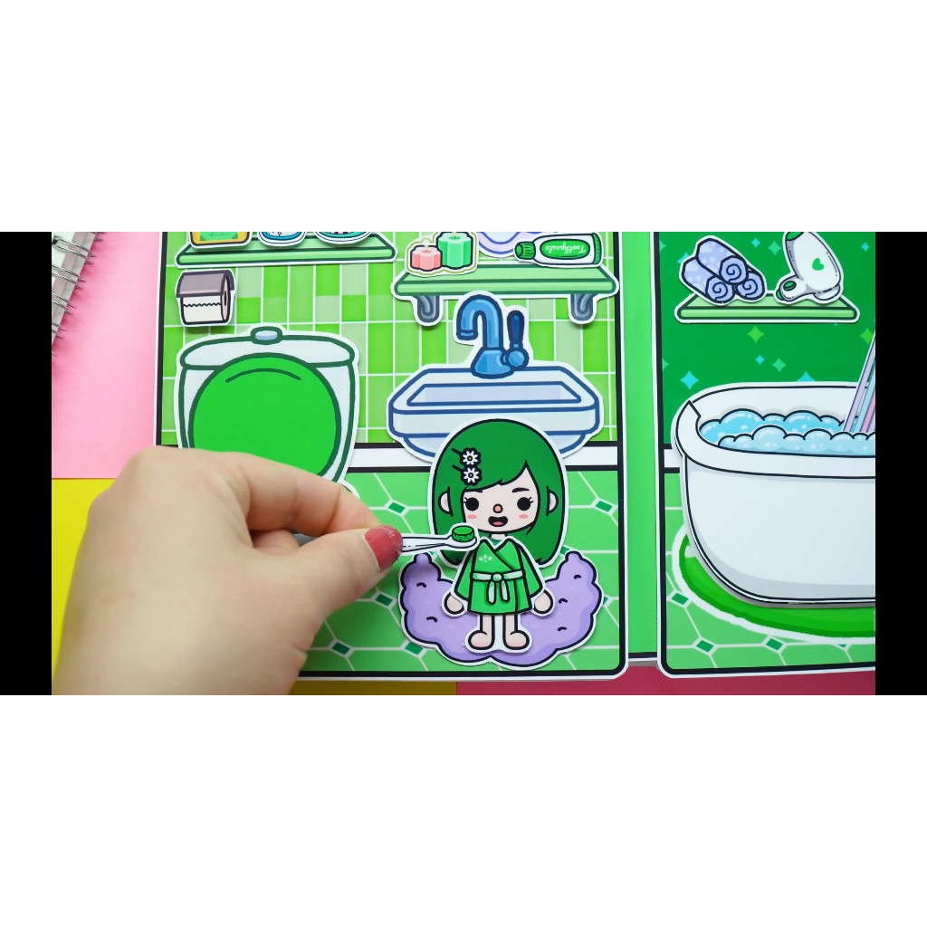 Ngôi nhà của bé Keroppi Green House In Quiet Book ngôi nhà giáy dồ chơi búp bê cho bé gái cô tiên xanh