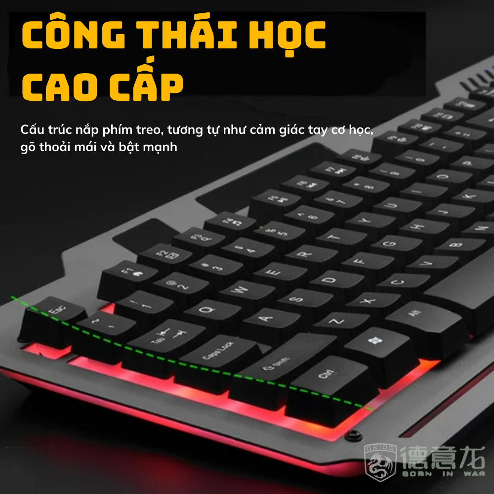 Combo bàn phím chuột có dây gaming chính hãng Deiog M313 Led 7 màu giả cơ 3600 DPI cao cấp 2026