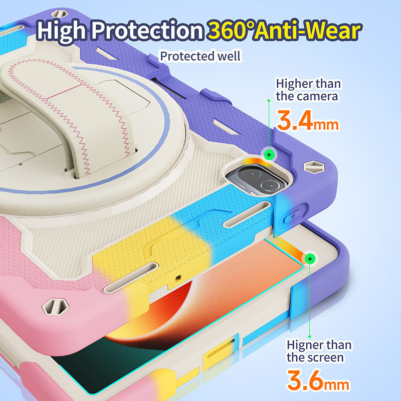 Ốp Chống Sốc Chắc Chắn Cho Xiaomi Pad 5 5Pro 11inch 2021 Xiaomi Pad 6 6Pro 2023 360° Vỏ máy tính bảng có tay cầm xoay