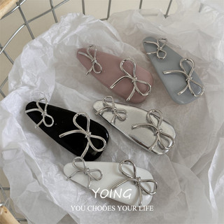 Yoing / Kim Loại Phong Cách Nơ Da Tóc Nổ Bên Phụ Kiện Tóc Kết Cấu Cao Cấp Phong Cách Mới