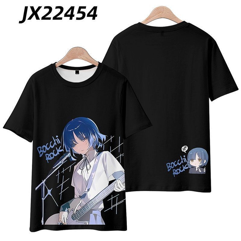 Gn Bocchi The Rock Yamada Ryo Cosplay Vải 3D Mùa Hè Áo Thun Quần Short Anime Tay Ngắn Top NG