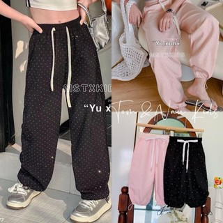 Q4-[tomnaukid] Quần hip hop đính đá dành cho bé gái - Size 9-34Kg
