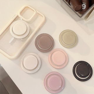 Giá đỡ điện thoại từ tính tròn trơn màu đơn giản cho vỏ Magsafe và IPhone 15 14 13 12 Pro Max 14 Plus có thể gập lại Pop Ring Grip Giá đỡ bàn co giãn màu P4