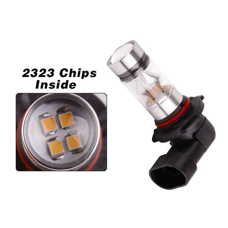 2x 9005 HB3 6000K 100W 2323 LED Máy Chiếu Sương Mù Lái Xe Bóng Đèn Trắng