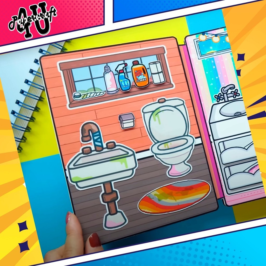 ĐỒ CHƠI NGÔI NHÀ BÚP BÊ GIẤY CẮT THỦ CÔNG DIY - TOCA LIFE WORLD -  MẪU TA24 - RICH & POOL