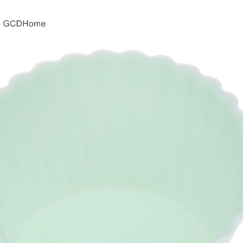 Gcdhome 10 Chiếc Khuôn Bánh Silicon Tròn Muffin Bánh Cốc Nóng Dụng Cụ Nhà Bếp