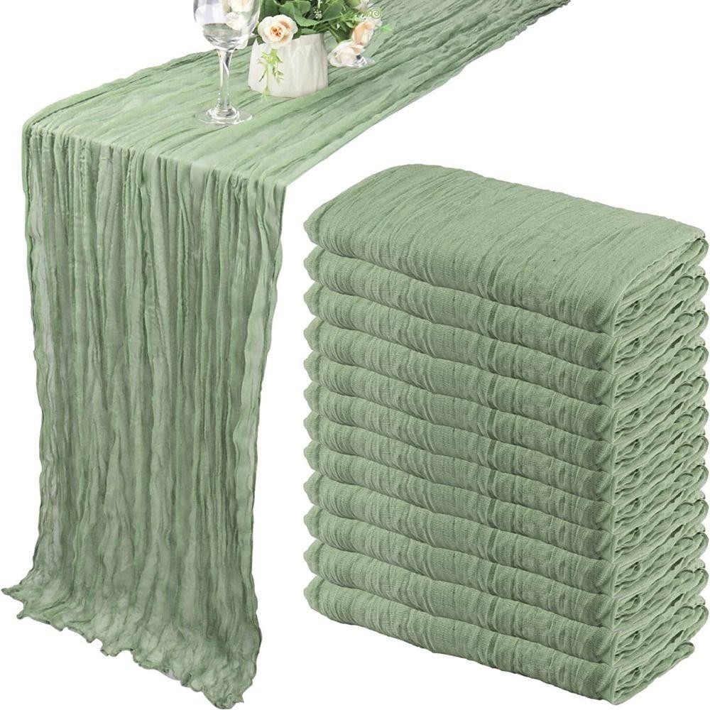 Khăn trải bàn Gạc JSJING, 90x180 / 300cm Boho Table Runners, Dài cổ điển bán trong suốt nhiều màu khăn phô mai đặt bàn tiệc cưới đi biển