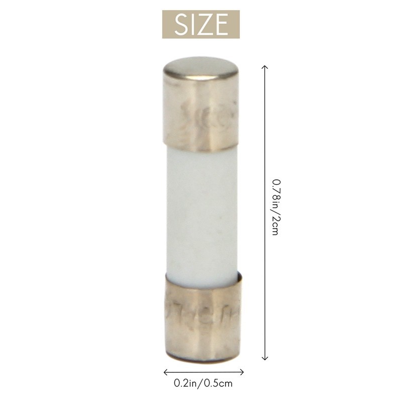 10 Cái 250V 0.5A 500mA Ống cầu chì gốm thổi nhanh 5mm x 20mm (R F C V)
