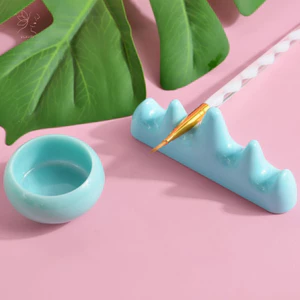 Nail Art Brush Cleaner Giá đỡ nhựa UV Acrylic Gel Pen Pot Cleanser Cup Wash Cup Nail Brush Holder Dụng cụ làm móng chuyên nghiệp {VN}