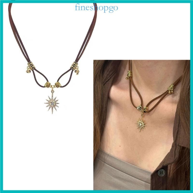 Mặt Trời mịn Mặt Trăng Mặt Dây Chuyền Vòng Cổ Xương Đòn Dây Chuyền Vòng Cổ Choker Trang Sức Thời Trang