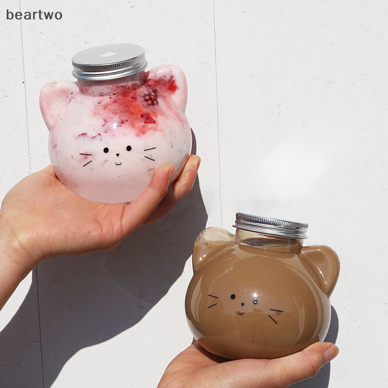 < Beartwo > Bình Nước Trà Sữa Nước Cà Phê Di Động Cốc Uống Nhà Trong Suốt Đẹp BPA Free Chai Nước Giải Khát