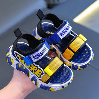 Giày Sandal Bé Trai 2024 Phong Cách Mới Mùa Hè Vừa Lớn Trẻ Em Phiên Bản Hàn Quốc Bé Trai Giày Đế Mềm Trẻ Em Đi Biển Hợp Thời Trang