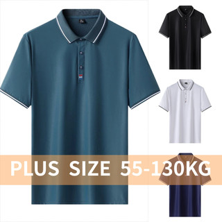 [Plus Size] Áo thun Polo thoáng khí thể thao ngắn tay bằng lụa băng khô nhanh