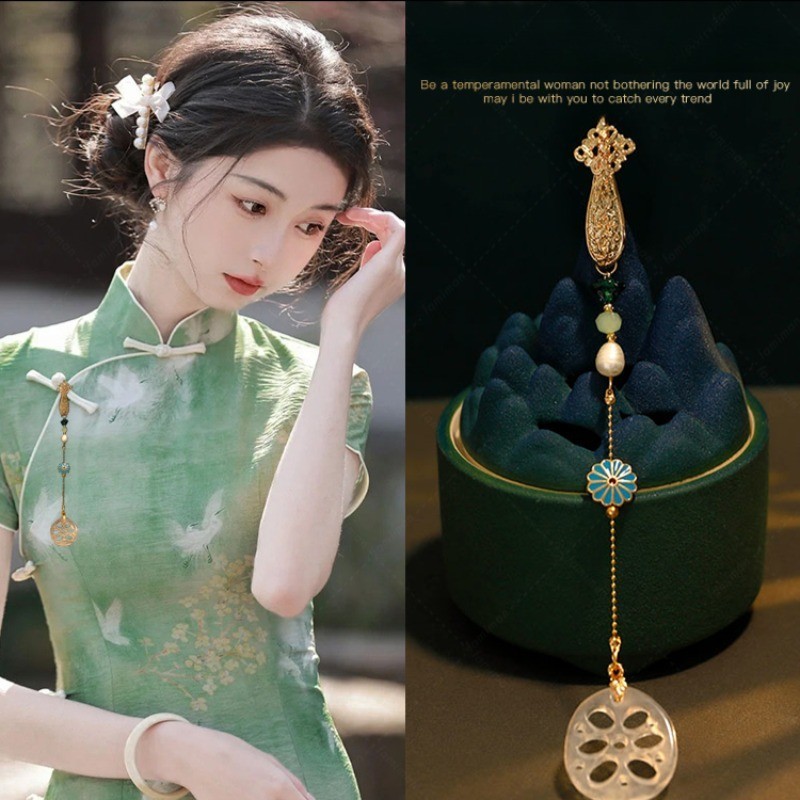 Mới Phong Cách Trung Quốc Sang Trọng Mặt Dây Chuyền Cảm Giác Cao Cấp Ruyi Mặt Dây Chuyền Phụ Kiện Nữ