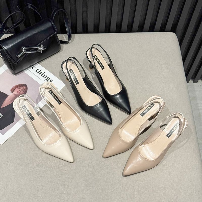 🔥Còn hàng🔥Giày cao gót mũi nhọn 5p màu trắng, mơ, đen (size 35-40)