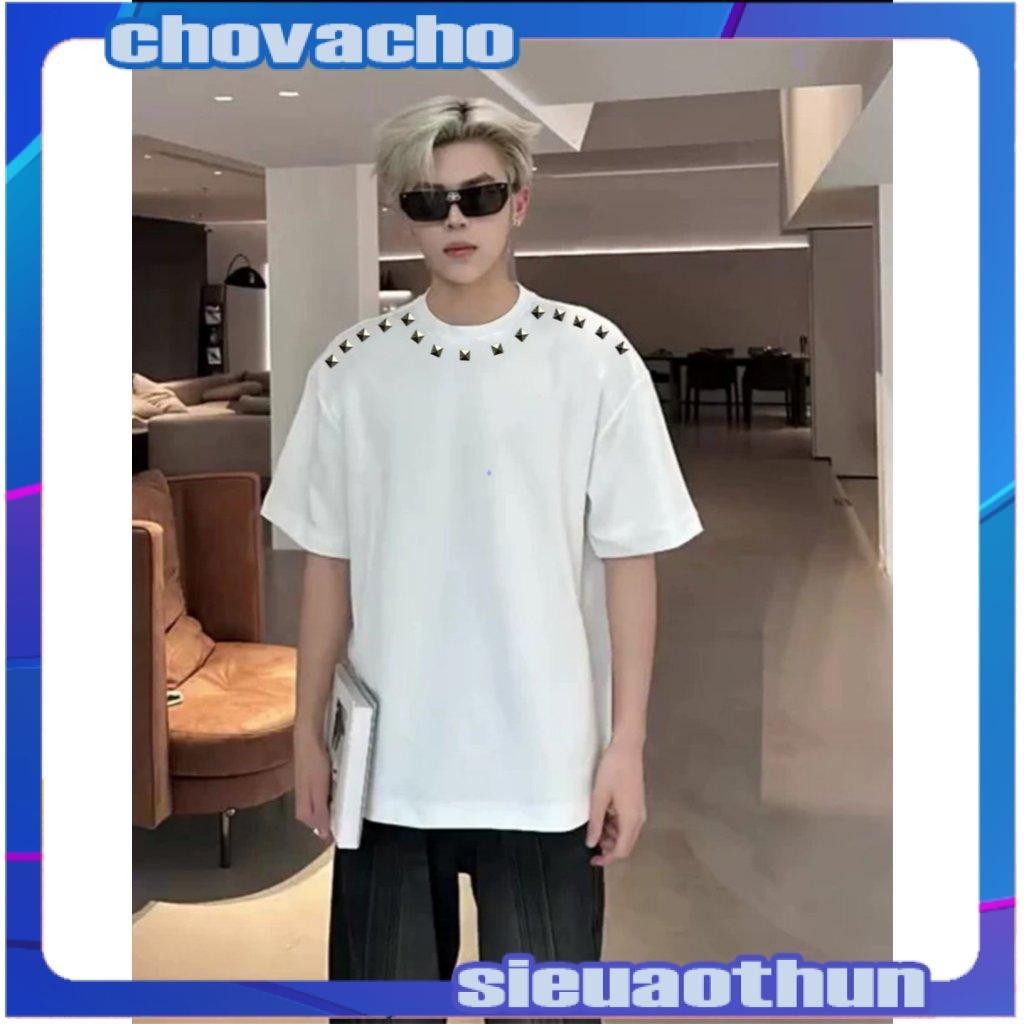 Áo thun Stee Cổ tròn đính nút PMN ICVCVNI Unisex