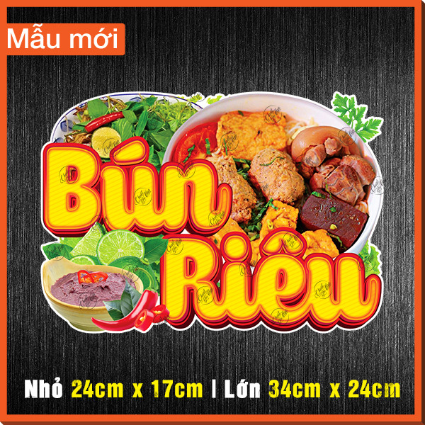 Miếng dán BÚN RIÊU decal trang trí tường tủ kính xe đẩy quán ăn decor ...