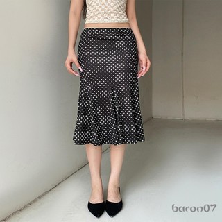 Váy Midi Thời Trang Nữ Chấm In Eo Thấp Váy Xuân Hè Váy Thường Ngày