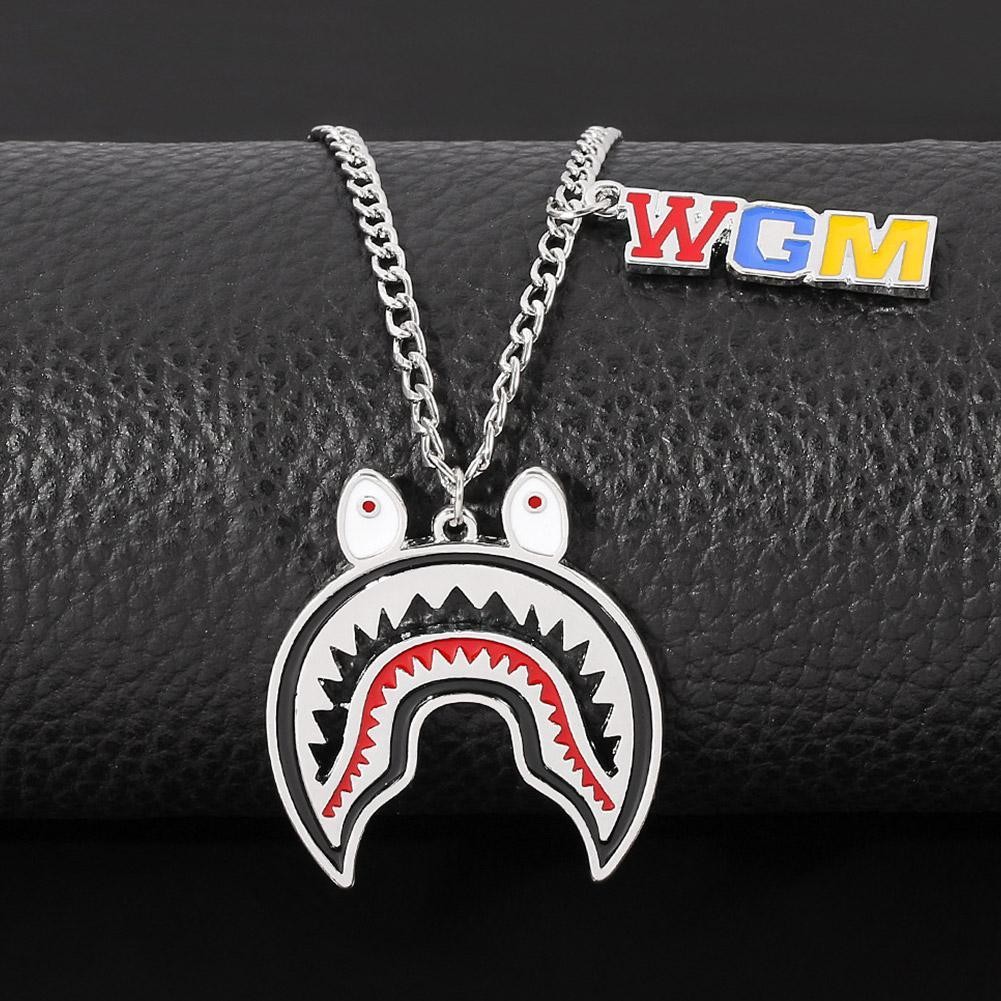Vòng cổ đầu cá mập Thời trang đường phố Hip-hop Vòng cổ cá mập miệng lớn