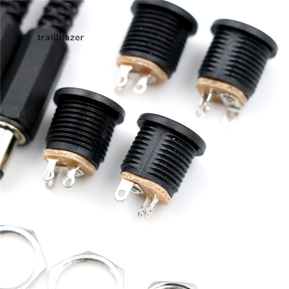 Trailblazer 10 Chiếc 5.5mm x 2.1mm Nam Cắm Điện Kết Nối Khóa Vít Nữ Bảng Điều Khiển Ổ Cắm Mới