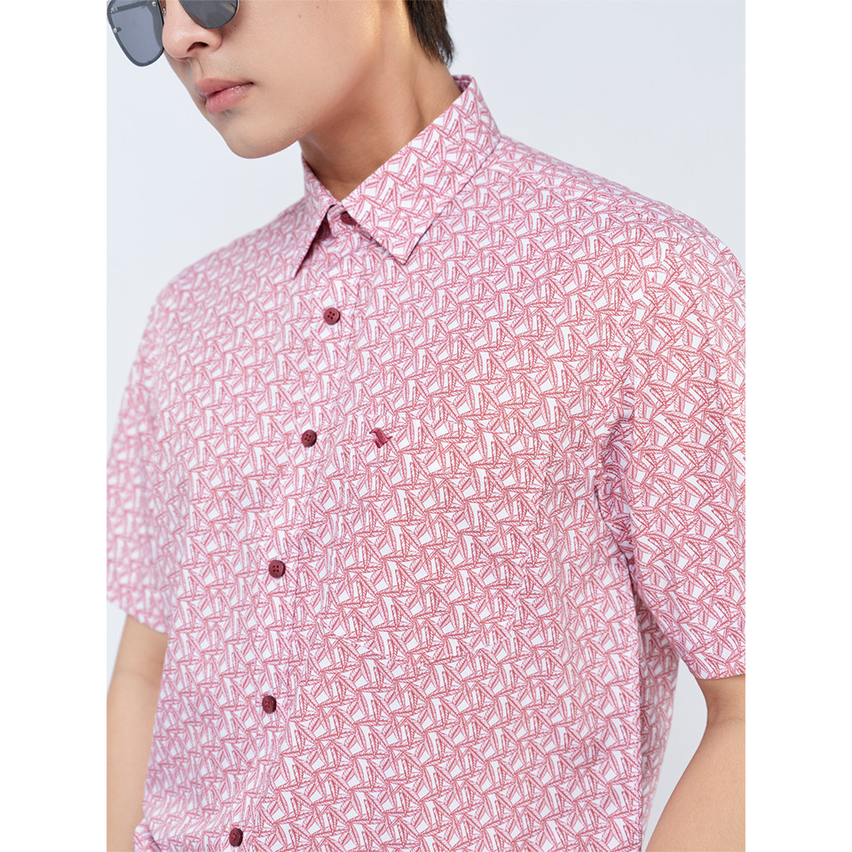 Sơ mi ngắn tay lai ngang VIETTIEN SMART CASUAL vải sợi tre phom REGULAR VT00000310