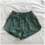 PCF * Nữ Ice Silk Ribbed Vải Dây Rút Quần ngắn ống rộng Eo Lounge Mùa Hè Quần Short Mồ Hôi Có Túi